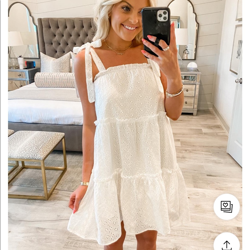 NWT VICI White Tie Shoulder Dress NOT EYELET